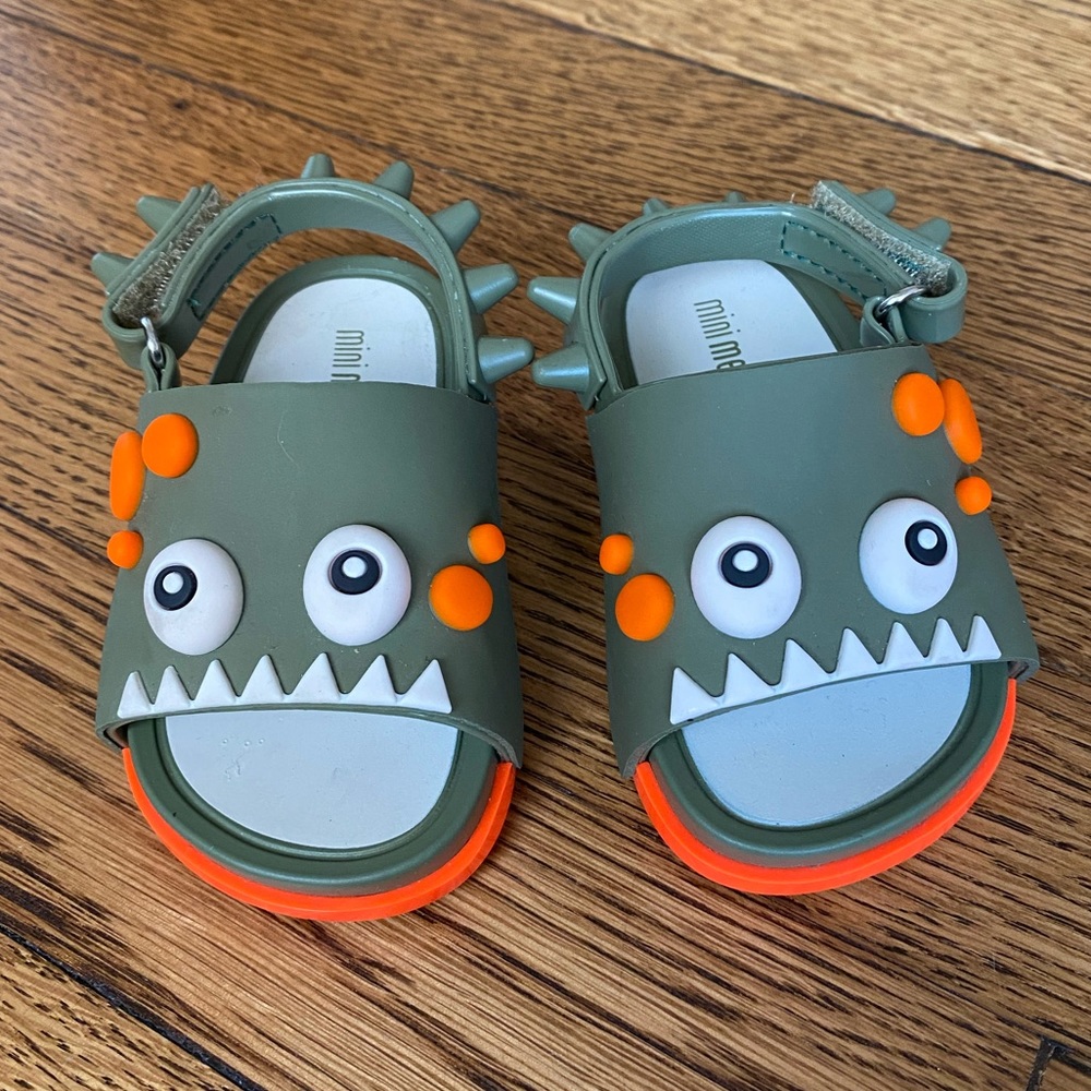 Mini Melissa Dino Monster Slide Sandals, Unisex